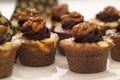 Walnut and chocolate muffins