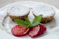 Gourmet walnut cookies, with powdered sugar