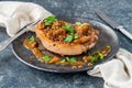 Walnut-crusted pork chop Royalty Free Stock Photo