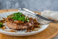 Walnut-crusted pork chop Royalty Free Stock Photo