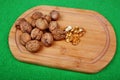 Walnut on a cutting board Royalty Free Stock Photo