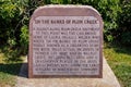 Granite monument indicating where Laura Ingalls childhood dugout home was Royalty Free Stock Photo