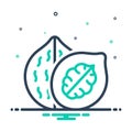 Mix icon for Walnut, nut and nutwood Royalty Free Stock Photo