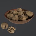 Walnut isolated on dark background