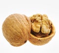 Walnut isolated and open Royalty Free Stock Photo