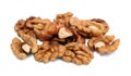 Walnut kernels on white