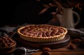 Walnut pie dessert. Generate Ai Royalty Free Stock Photo