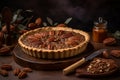 Walnut pie. Generate Ai Royalty Free Stock Photo