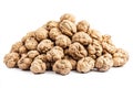 Walnut pile on white background. Neural network AI generated Royalty Free Stock Photo