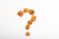 Walnut question mark white background Royalty Free Stock Photo