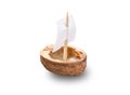 Walnut Shell Boat Royalty Free Stock Photo