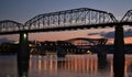 Walnut Street Bridge at Sunset Royalty Free Stock Photo