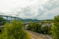 Walnut Street Pedestrian Bridge in Chattanooga over the Tennessee river Royalty Free Stock Photo