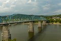 Walnut Street Pedestrian Bridge in Chattanooga over the Tennessee river Royalty Free Stock Photo