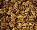 Walnuts background. Kernels walnuts. Vegetarian or healthy eating.