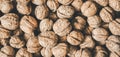 Walnuts background. Nuts texture. Healthy energy vegan food. Superfood for hipster lifestyle