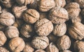 Walnuts background. Nuts texture. Healthy energy vegan food. Superfood for hipster lifestyle