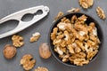 Walnuts in bowl top view Royalty Free Stock Photo