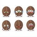 Walnuts cartoon in character with sad expression Royalty Free Stock Photo