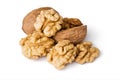 Walnuts close up isolated on white Royalty Free Stock Photo