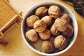 Walnuts. Close Up View From Above. Royalty Free Stock Photo