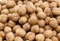 Walnuts closeup of the bag at the village market. Royalty Free Stock Photo