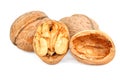 Walnuts closeup isolated on white Royalty Free Stock Photo