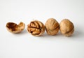 Walnuts closeup on a white background Royalty Free Stock Photo