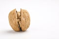 Walnuts and cracked walnut, isolated on white background Royalty Free Stock Photo