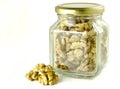 Walnuts in a glass jar Royalty Free Stock Photo