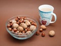 Walnuts and hazelnuts Royalty Free Stock Photo