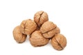 Walnuts heap isolated on a white background Royalty Free Stock Photo