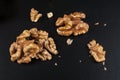 Walnuts isolated on black background Royalty Free Stock Photo