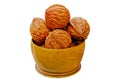 Walnuts from juniper wood in a vase Royalty Free Stock Photo