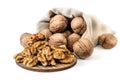 walnuts and kernels in a bag Royalty Free Stock Photo