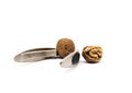 Walnuts with nutcracker Royalty Free Stock Photo