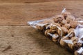 walnuts in plastic bag package Royalty Free Stock Photo