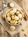 Walnuts Shape Cookies with Chocolate Filling