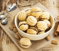 Walnuts Shape Cookies with Chocolate Filling