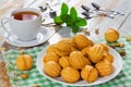 Walnuts Shape Sweet Homemade Cookies with sweet condensed milk f