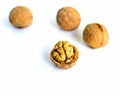 Walnuts shell at white background Royalty Free Stock Photo