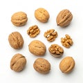 Walnuts on transparent background Royalty Free Stock Photo