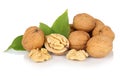 Walnuts walnut fresh nuts nut nutshell isolated on white Royalty Free Stock Photo