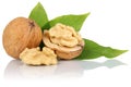 Walnuts walnut nuts isolated on white Royalty Free Stock Photo