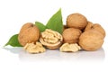 Walnuts walnut nuts nut nutshell isolated on white Royalty Free Stock Photo