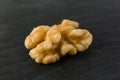Walnuts - Walnuts in black background Royalty Free Stock Photo