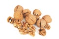 Walnuts on a white background