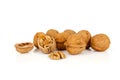 Walnuts on a white background