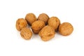 Walnuts on a white background