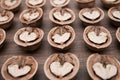 Walnuts on wooden background